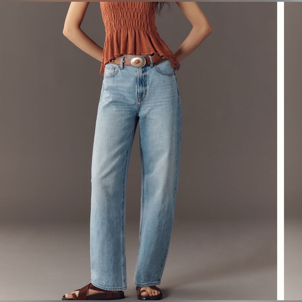 pistola Light Wash High-Rise Wide Leg Jeans